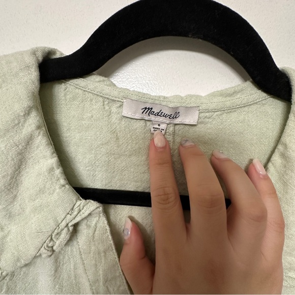 Madewell Frill Collar Puff Sleeve Blouse Size 6 - Picture 2 of 4